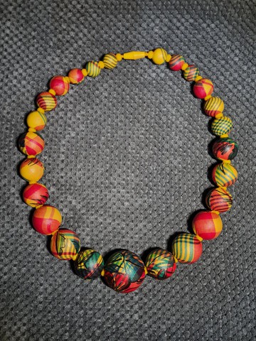 Traditional NDOP fabric necklace and 925 silver