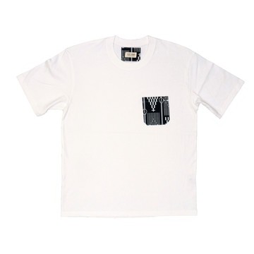 TEE SHIRT UNISEXE BLANC - POCHE WAX "CAURIS"