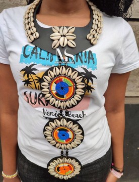 Collier coquillage cauri, collier africain, coquillage cauri, collier coquillage