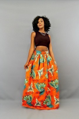 TOMI ADENSECRET AFRICAN PRINT ANKARA MAXI SKIRT