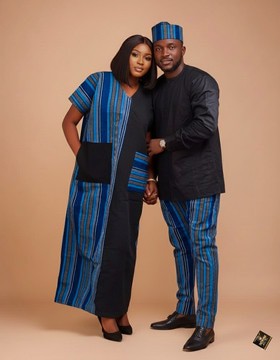 The Midnight Couple's Stripe Heritage Kaftan &amp; Trouser Set