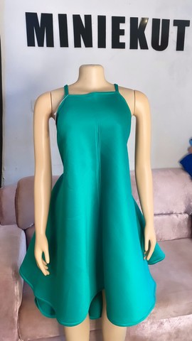 Short flared dress,short green dress,short party dress