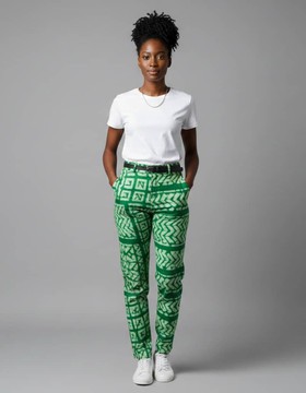 The Emerald Glyph Adire Tailored Trousers