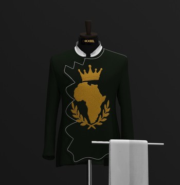 AN ARMY GREEN AFRICAN MAP DETAILED SAFARI SUIT................BEST SELLER
