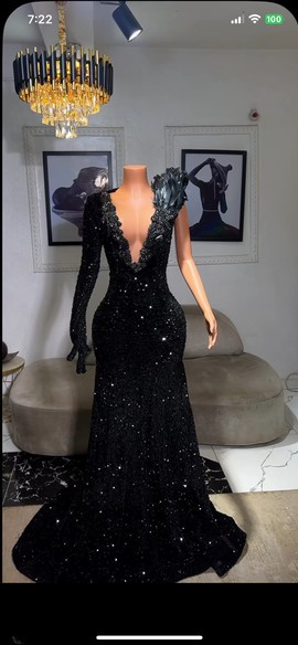 Long embellished sequin prom dress, formal graduation dress, evening gowns