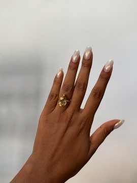 Bague en or et citrine en poire