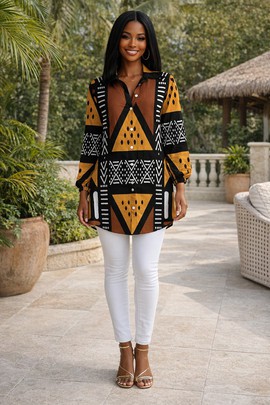 The African Print Quiet Power Shirt Dress – Presence without noise