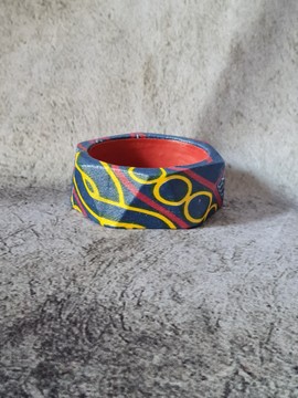 OSHUN NDOP / TOGUH BLUE bracelet in WAX fabric-loincloths
