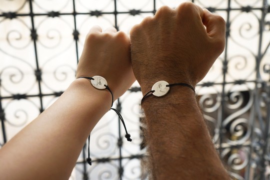 Silver Couple Bracelet, Gift For Couples