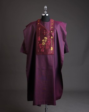 A Burgundy, arrow &amp; floral metallic wire embroidery design with ss30 &amp; ss20  Agabada