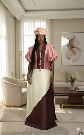 Luxury Two-Tone Mikado Boubou Gown