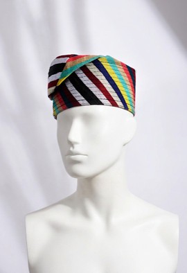 Multicolour handwoven Aso Oke Kufi Cap