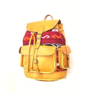 100% handmade high quality genuine leather backpack.