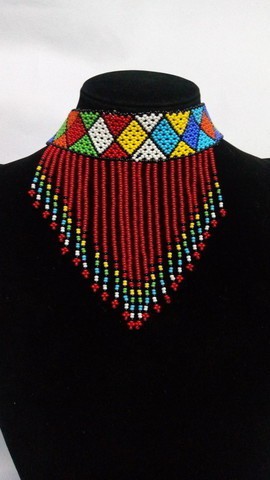 African beaded Choker necklace, African beaded choker, Beaded choker necklace