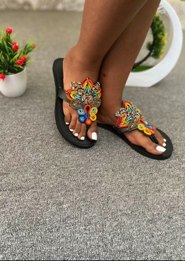 Kenyan Beaded Sandals /Masai Sandals / Maasai Slippers / African Beaded Shoes
