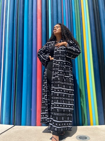 Wax kimono "Ciara" bogolan print
