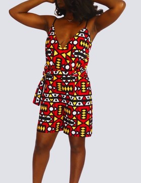 combishort combinaison wax africain fait main S/M/L/XL