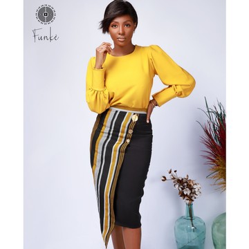 Mahouna skirt, Black and mustard yellow