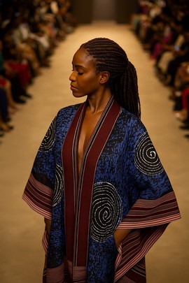 Kimono Halima avec une touche de bleu