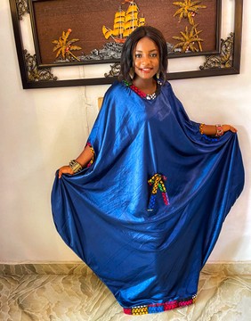 Boubou de soie femme africaine élégante AVEC écharpe| Mariage/Occasion spéciale| Robe longue/Ventes du Black Friday