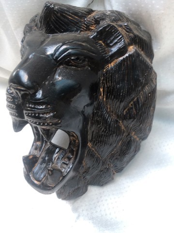 Sculpture de lion en bois, sculptures murales, décoration murale de cintre, roi lion, accessoire mural