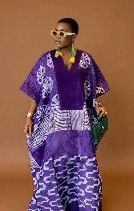 Elegant Purple African Maxi Dress: A Fusion of Tradition and Style