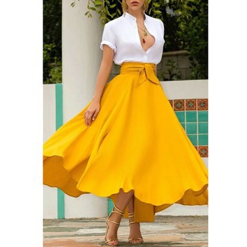 long flared skirt
