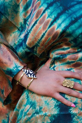 manchette bronze &amp; os « Zebra»