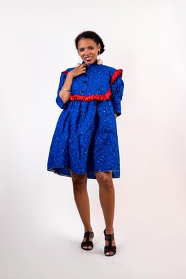 Amara Mid-length dress| Ankara Gown| Gift For Her| African Print Dress| Ankara Fabric