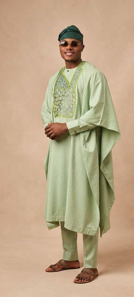 Ensemble Agbada vert pour homme