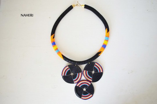 African Maasai Beaded Necklace | Zulu Inspired Necklace | Tribal Pendant Jewelry