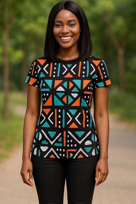 T-shirt Bogolan pour femme en imprimé africain – Affirmez votre style