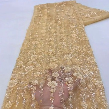 Beaded lace, fabric for wedding, lace for wedding dress, lace   (5 yards )