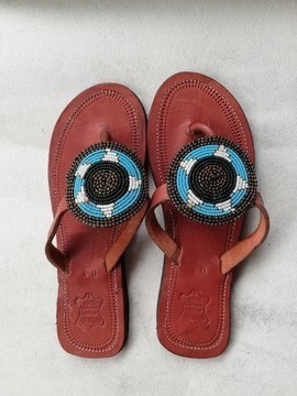 Masai Beaded sandals, African  sandals, Women Sandals, Leather sandals, Boho sandals, Beach sandals