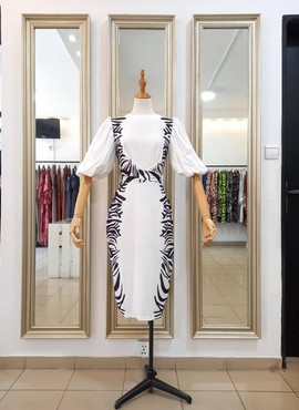 AYA TIGER BLACK WHITE DRESS