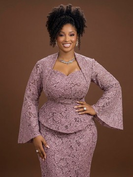 Robe de bal longue en Ankara, coupe trapèze, avec corset