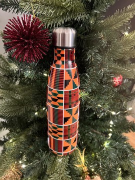 “Kinta Kenté” insulated bottle with African wax pattern, Pinch of Joy