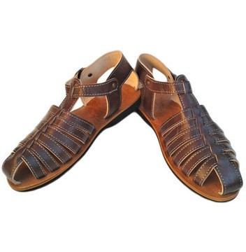 Grande Vente! Sandale été en cuir véritable unisexes fait main par des artisans du Maroc