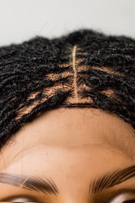 26inches sisterlocs on full lace ,synthetic skinny dreads wig