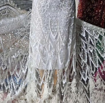 Beaded lace, fabric for wedding, lace for wedding dress, lace   (5 yards )