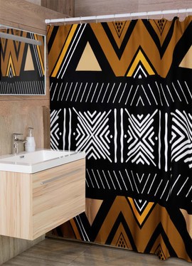 Cultural Unique Bath Mat White and Black Bathroom Rug (LARGER SIZES AVAILABLE)