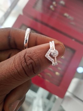 3pcs 925Silver Minimalistic engagement and wedding rings