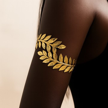 “Gold Leaf” Arm Bracelet – Adjustable Cuff