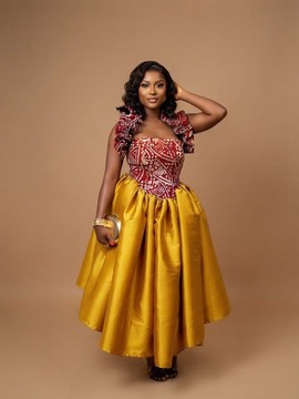 Burgundy Batik and Gold Silk-Blend Midi Dress