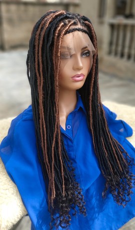 Perruque tresses, perruque pour femme noire, perruque frontale, faux locs, livraison gratuite
