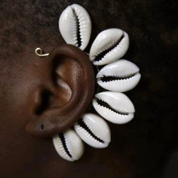 Cowrie earrings / African gold earing