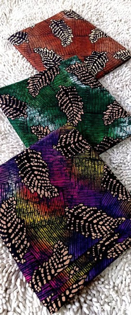 Tissu pagne vert multicolore