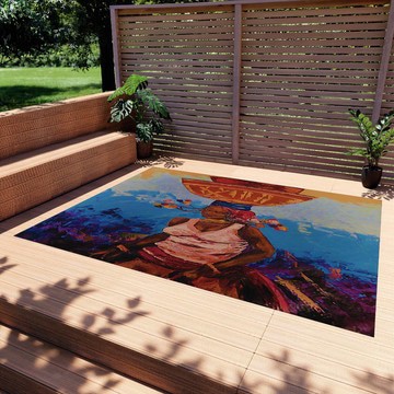 Bright Outdoor Rugs Colorful African Art Ethnic Carpet (LARGER SIZES AVAILABLE)