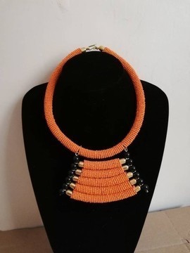 Collier avec pendentif en perles africaines, bijoux africains, cadeau de Noël pour maman, collier tribal romantique