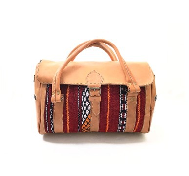 Travel bag in real leather 100% handmade